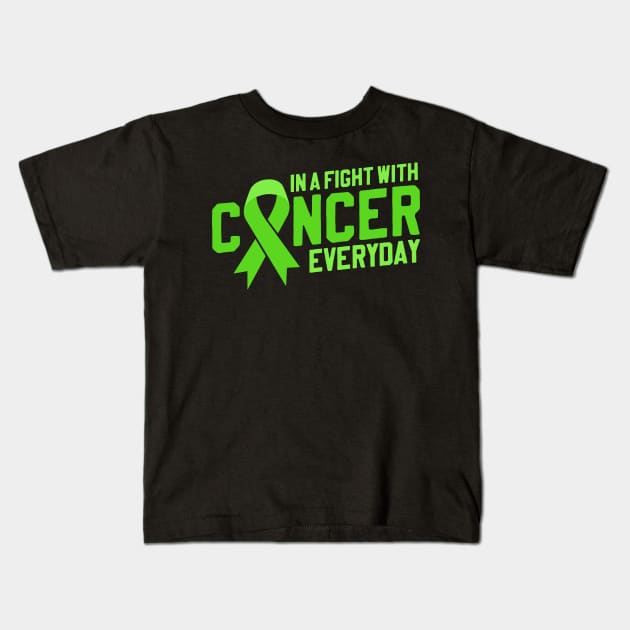 Fight With Cancer Everyday | Green Ribbon for Lymphoma Kids T-Shirt by thingsandthings